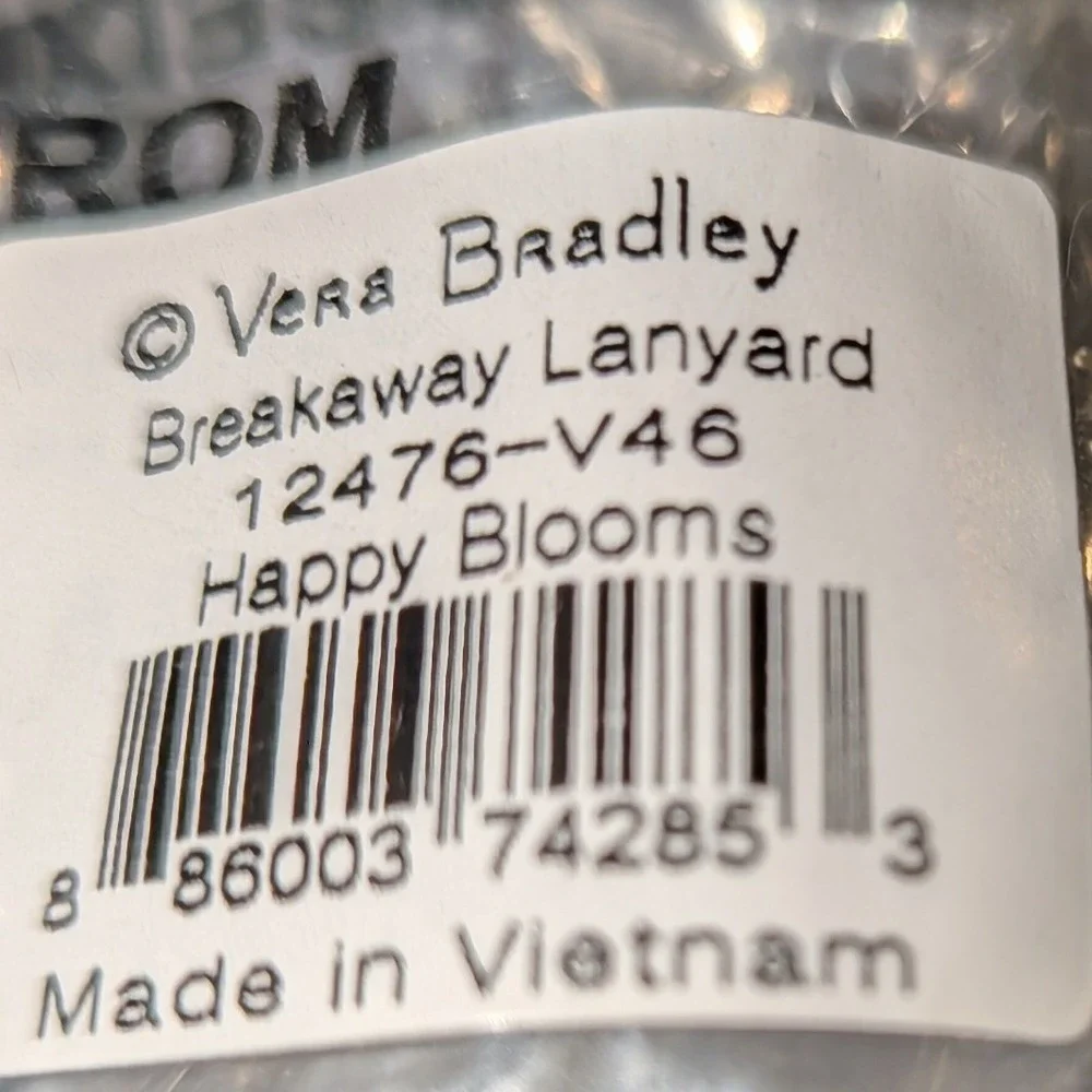 Vera Bradley Happy Blooms Breakaway Lanyard Floral Neck Strap 12476-V46 NEW